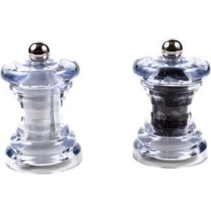 Items 4U! Salt And Pepper Mills, Clear Acrylic, Ceramic Grinders, Set of 1