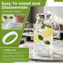 1 Gallon/3.8L Glass Pitcher with Lid, Extra Large Water Carafe Jug, Borosilicate Glass Iced Tea Pitcher, Glass Water Pitcher with Silicone Base, Leak-proof Ring & Cleaning Brush Included (Transparent) (EXP 12/31/36)