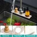 Small Diatomite Kitchen Sink Faucet Mat Water Absorbing Stone Tray Quick Drying Stone Mat for Kitchen Sink Protector Splash Guard Behind Faucet Water Absorbent Mats for Bathroom Counter Decor (16" x 4", Beige)