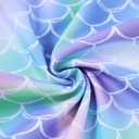 Girls Swimsuit 2 Piece Ruffle Bathing Suit UPF 50+ Tankini Swimsuit Skirt with Lining Size 3-10 (5-6 Years, A1-mermaid-03)