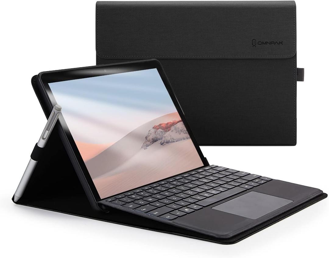 Omnpak Protective Case for Surface Go 4 2023/Go 3 2021/Go 2 2020/Go 2018 with Stylus Holder, Multiple Angle Slim Lightweight Cover, Compatible with Type Cover KeyboardKeyboard Not Included