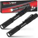 GearLight S100 LED Pocket Pen Light- 2 Small, Compact Flashlights with Clip for Tight Spaces, Police Inspection, Nurses & Medical Use - White Light - 2 Pack, (S100 Pen Light)