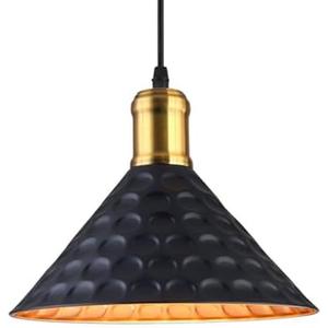 HCIPJQY Yellow Lighting Fixture for Homes Cone Hammered Metal Pendant Hanging Lamp Modern Hardwired Ceiling Chandelier Restaurant Shop Bar Hallway Balcony Pendant Light Fixtures, Pack of 3