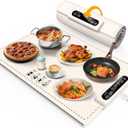 AuntyFey Food Warming Mat,Countertop Warming Mat, Silicon Warming Mat for Food, Electric Warming Tray, Food Warmers for Parties Buffet, Warming Trays for Buffets Party, Food Heating Mat,White