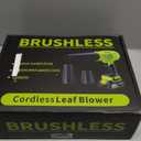 Electric Leaf Blower Cordless,580000RPM Lightweight Handheld Leaf Blower with 2 x 4.0Ah Battery and Charger,Powerful Battery Blower with 3 Extended Nozzle for Lawn Care, Patio Cleaning and Dust (Green)