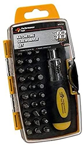 Performance Tool W9159 38-Piece Ratcheting Screwdriver Set 4-Piece Shipper