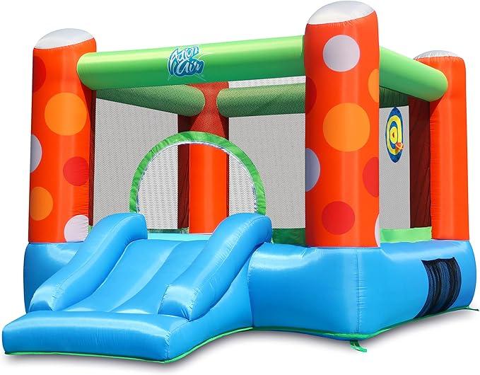 ACTION AIR Bounce House, Inflatable Bounce House with Air Blower, Bouncy Castle with Durable Sewn and Extra Thick, Family Backyard Jump House, Great Gift for Kids 