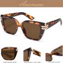 AMOMOMA Large Oversized Cat Eye Sunglasses for Women Trendy Vintage Retro Square Cateye Sun Glasses AM6635