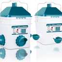 Chicken Feeder and Waterer Set,Anti-Roost Chicken Feeder and Automatic Chicken Waterer for Chickens, Ducks, Pigeons and Quail (3 Gallon, Blue)