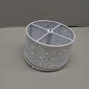 360 Rotating Metal Silverware Caddy - 4 Compartment Utensil Cutlery Holder Fork Spoon Napkin Organizer Flatware Storage Basket Party Countertop Buffet Picnic Camping Outdoor (White)