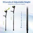 Forearm Crutches for Adults,Open Cuff,Handle with Light Reflector,Foldable and Height-Adjustable Elbow Crutches,High Density Sturdy Aluminum,A Pair, Black