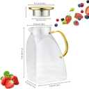 Glass Pitcher, Mituer 60oz Glass Water Pitchers with Handle and Lid, Tea Pitcher for Fridge, Iced Tea, Coffee Milk, Juice