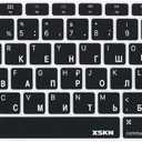 XSKN Russian/English Bilingual Design Black Silicone Keyboard Cover Skin for 2020 MacBook Air 13 inch A2179 with Touch ID and A2337 M1 Keyboard- US Version