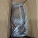 LUE BONA Adjustable Vanity Stool, 360Swivel Vanity Chair for Makeup Room, Brown Stool Chair for Vanity, Small Faux Leather Vanity Stools for Bathroom, Living Room