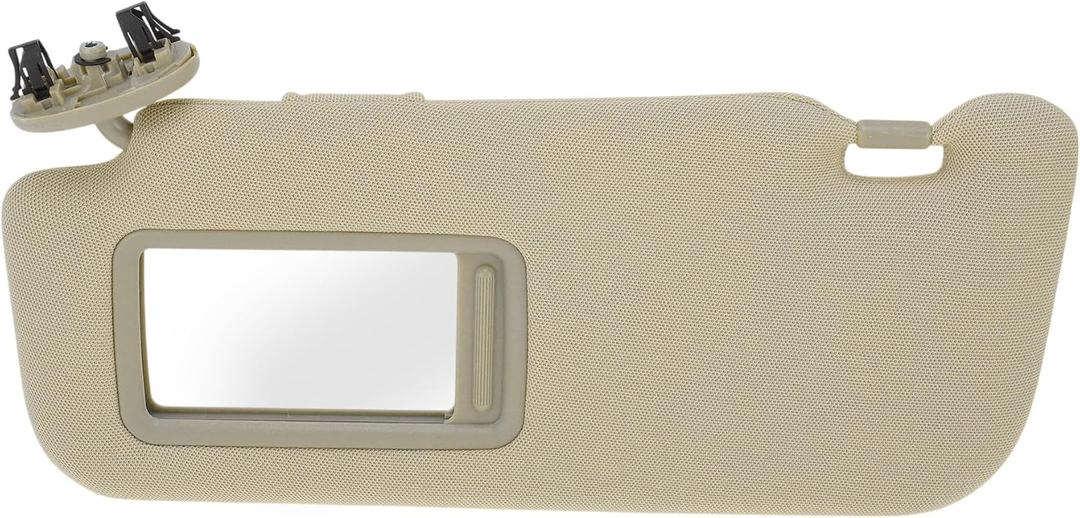 Left Driver Side Sun Visor Fit for Toyota Corolla 2007-2013 Car Sun Visor Assembly W/Vanity Light & Mirror Replaces No.74320-02711-E0 Beige