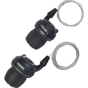 THALOUS Bicycle Twist Shifter Lever 3x7 3x6 Speed Revoshift Lever 21 18 Speed Twist Grip Gear for MTB Mountain Bike 1 Pair