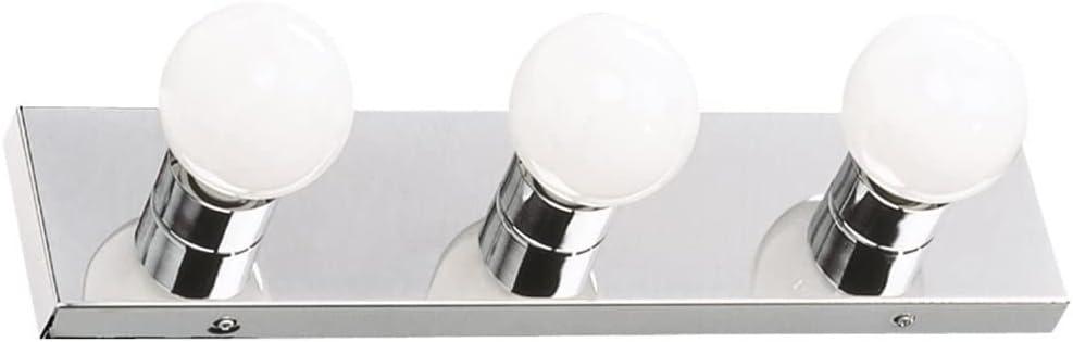 Design House 500850 3-Light Vanity Strip Light Contemporary Dimmable for Bathroom, Bedroom, Makeup Vanity, Polished Chrome, Bulbs Are Not Included 