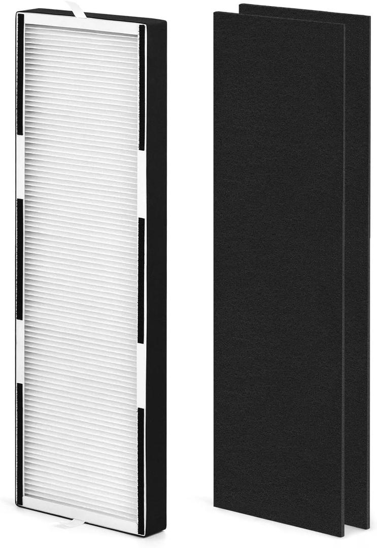 HP600 Filters Compatible with Hunter HP600 Tall Tower Air Puri-fier, 4-in-1 Hunter HEPA Filter Replacement HP600 Set with 1x H-HF600-VP H13 True HEPA Filter and 2x H-PF600 Coconut Carbon Pre-Filter