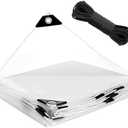3x6 FT Clear Tarp Heavy Duty Waterproof for Patio Winterizing - 5 mil Anti-Tear Snowproof & Windproof Clear Plastic Tarps with Grommets for Winter Garden Patio Enclosure Chicken Coop