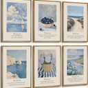 6pc Coastal Christian Canvas Wall Art Jesus Bible Verses Painting Picture Wall Decor Religious Aesthetics Poster Print Artwork for Livingroom, Bedroom and Office Home Decor (10L" x 8W")