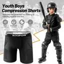 KOOPOW Youth Boys Padded Compression Sliding Shorts Pants with Cup Pocket, Kids Baseball Slider Underwear,Football, Lacrosse (Black), Y-S