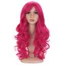 BERON Hot Pink Wig Long Wavy Rose Pink Wig with Bangs for Women Rose Red Wigs Synthetic Wigs with Cap