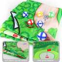 Golf Chipping Game with Stand - 54"x 54" Golf Target Backyard Game Set Includes 24 Sticky Balls, 2 Clubs, 2 Hitting Mats, Portable Golf Game for Chipping Practice for Dads Golfers