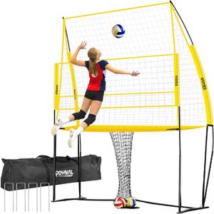 Volleyball Training Equipment, Adjustable Height Volleyball Net for Backyard Training - Portable Outdoor Volleyball Set with Durable Net & Tool-Free Setup for Serving, Hitting, and Spiking Practice, 11FT x 8FT