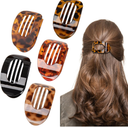 5 PCS Flat Hair Clips - Round Hair Claw Clips for Women & Girls, Durable French Hold Barrettes for All Hair Types, Comfortable Curved Clips Perfect for Lying Down, Driving, and Everyday