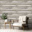 LXCREAT Faux Wood Contact Paper Shiplap Peel and Stick Wallpaper 23.6"X118", Natural Grey Wooden Self Adhesive Removable Vintage Wallpaper for Shelf Kitchen Home Walls Decoration (Gray)
