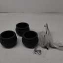 ORIENTAL CHERRY Halloween Decor - Halloween Party Decorations - Set of 3 Witches Cauldron Serving Bowls on Rack - Black Plastic Cauldron for Indoor Outdoor Home Kitchen Decoration