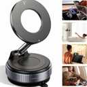 2026 Upgraded Vacuum Magnetic Car Phone Holder 360 Reinforced 96LBS Ultra Suction Cup Phone Mount for MagSafe Cell Phone Holders for Your Car/Gym/Mirror Mount for iPhone & Android (Black)