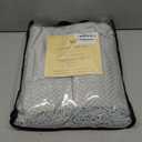 CUDDLE DREAMS Silk Throw Blanket with Hand-Knotted Fringe, Natural, Soft & Breathable (Herringbone Blue) 65x50