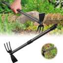 Garden Hoe and Cultivator, Heavy Duty Hand Hoe with Tiller with 31 Long Handle, Cultivator Hoe Garden Tools Durable Cultivator Hoes Rake Fork for Gardening Weeding Planting Loosening Soil (30")
