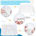 White Satin Tablecloth - Wedding Table Cloths Bow DIY 90x90 in Table Cloth for Christmas Bridal Shower Birthday Party Baby Shower Decorations-1Pack