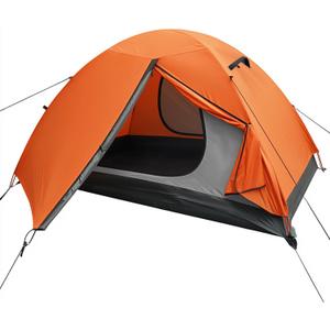 WILDROOTS Backpacking Tent, Mountain Hiking Tent for 2 Person, 4 Season Lightweight Camping Tent (Bright Orange)