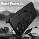 Magnetic Case for iPhone 16 Pro Phone Case for Women, Matte Luxury Soft Metallic Luster Design with Camera Lens Protector, Compatible with Magsafe Case for iPhone 16 Pro 6.3"-Black