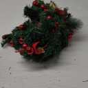 9Ft Pre-lit Christmas Garland with LED Lights Battery Operated, Holiday Decoration Stairs Wall Mantle Door Indoor Outdoor, Decorated with Red Flower, Balls, Berries, Snowy Pine, Christmas Collection