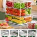 KEMETHY 11 Pack Refrigerator Organizers and Storage, Stackable Fridge Organizer Bins, BPA-Free Clear Plastic Fruit Storage Containers for Fridge, Kitchen, Fruits, Drinks, Produce, Vegetable