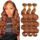 Light Brown Human Hair Bundles Color 30 Body Wave Bundles 26 28 30 inch LadrXadr Human Hair Bundle 150g