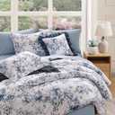 BLOOMHAVEN King Comforter Set -7 Pieces Floral Blue Comforter Set for All Seasons, Bed in a Bag King with Botanical Flowers Comforter, Sheets, Pillowcases & Shams