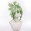 Anime Light Green wig with Bangs Long Straight Hair with Ponytail Layered Haircut Loose wig Heat-Resistant Fiber Wig Halloween,Christmas,Comic con,Game Show