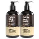 Every Man Jack Beard + Face Wash - Vanilla & Cedar Fragrance - Cleans & Softens Your Beard and Skin - Naturally Derived w/Aloe and Glycerin- 6.7 fl oz - 2 Pack