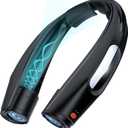 ZEEFO Portable Neck Fan, Hands Free Personal Fan- 6000mAh Battery Operated, USB Rechargeable Fan with 6 Adjustable Speeds, Cooling Wearable Fan for Home, Office, Outdoor, Trave-Black