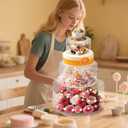 3Pcs Acrylic Cake Display Stand 6'' 8'' 10'' Round 3 Tier Clear Cylinder Cake Box for Wedding Birthday Party Decor(6 / 8 / 10 Inch)