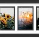 iRahmen 4x6 Collage Picture Frame with Tempered Glass - Wood Photo Frames Display Four Opening 4 x 6 Pictures with Mat, Home Decor Wall Mount, Black