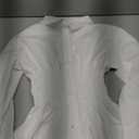 Women Long Sleeve Button Down Fitted Shirts Collared Cinched Waist Tops Office Work Blouse (Small, White)