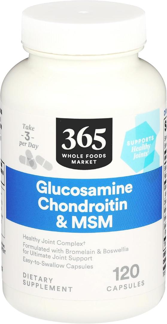 365 by Whole Foods Market, Glucosamine Chondroitin and MMS, 120 Capsules Exp Date: 10/2027
