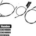 X AUTOHAUX 3pcs 51238240608 51238240609 51237197474 Front Center Rear Hood Release Cable for BMW 740i 2001 745i 745Li 02-05 750i 750Li 06-08 760i 04-06
