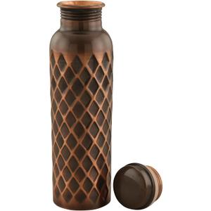 Ayurvedic Pure Copper Water Bottle 34 Oz | Leak Proof | Durable & Rust Proof | Traditional Copper Drinkware | Eco Friendly | Non Toxic And BPA Free